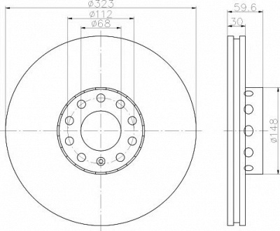 HELLA PAGID 8dd355118611 -  Тормозной диск